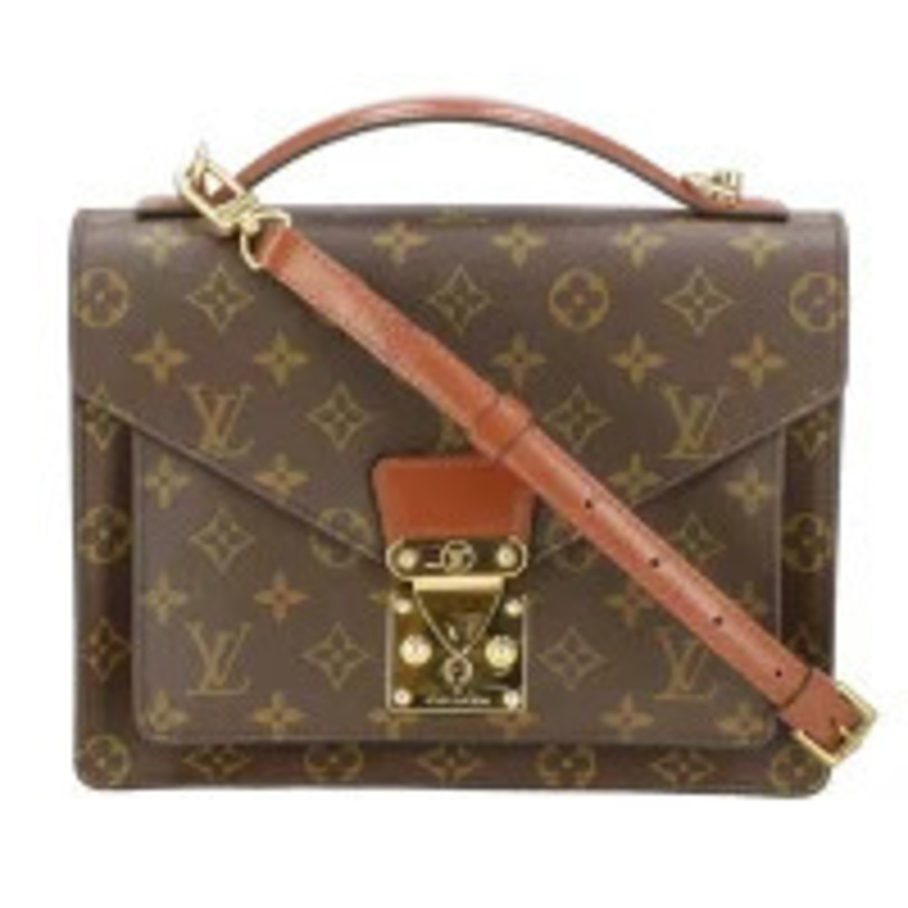 LOUIS VUITTON Monceau Monogram Shoulder Bag Brown